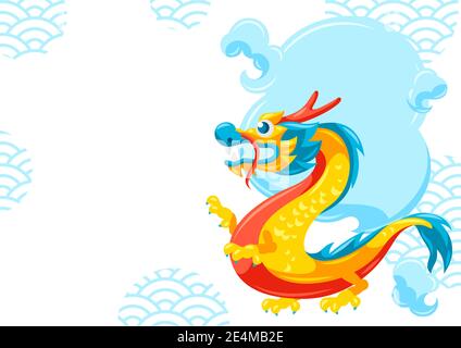 Karte mit chinesischen Drachen. Stock Vektor