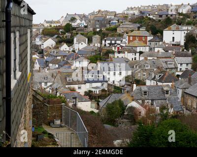 Luftaufnahme von Port Isaac, Cornwall, Großbritannien Stockfoto