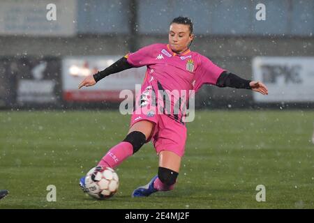 Zulte, Belgien. Januar 2021. Jennifer Bouchenna (17) von Sporting Charleroi während eines weiblichen Fußballspiels zwischen SV Zulte - Waregem und Sporting Charleroi am elften Spieltag der Saison 2020 - 2021 der belgischen Scooore Womens Super League, samstag, 23. Januar 2021 in Zulte, Belgien. FOTO SPORTPIX.BE Dirk VUYLSTEKE Quelle: SPP Sport Press Foto. /Alamy Live Nachrichten Stockfoto