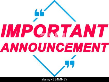 Wichtige Beschriftungen für Ankündigungen. Sprechblasen und Marketing-Aufkleber. Stock Vektor
