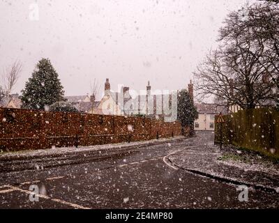 Schnee in Great Bardfield Braintree Essex Stockfoto