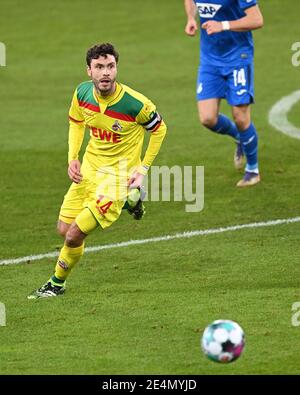 Sinsheim, Deutschland. Januar 2021. Jonas Hector (Köln). GES/Fußball/1. Bundesliga: TSG Hoffenheim - FC Köln, 24.01.2021 Fußball: 1. Liga: TSG Hoffenheim gegen FC Köln, Leverkusen, 24. Januar 2021 Quelle: dpa/Alamy Live News Stockfoto