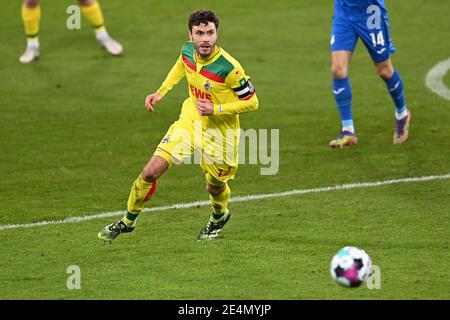 Sinsheim, Deutschland. Januar 2021. Jonas Hector (Köln). GES/Fußball/1. Bundesliga: TSG Hoffenheim - FC Köln, 24.01.2021 Fußball: 1. Liga: TSG Hoffenheim gegen FC Köln, Leverkusen, 24. Januar 2021 Quelle: dpa/Alamy Live News Stockfoto