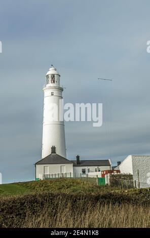 Nash Point Lighthouse an der Nash Point Glamorgan Heritage Coast South Wales. Stockfoto