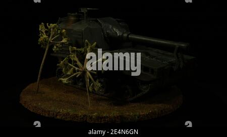 US 203 mm Panzerhaubitze M 55 Modell im Maßstab H0 - US 203mm Selbstfahrende Artillerie - Modell im Maßstab 1:87 Stockfoto