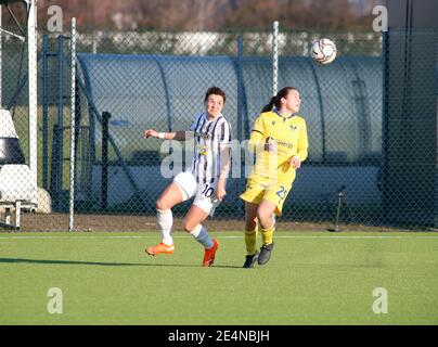 Caterina Ambrosi (Frauen in Hellas Verona) während der italienischen Frauenmeisterschaft, Serie A TimVision Fußballspiel zwischen Juventus FC und Hellas Verona am 24. Januar 2021 im Juventus Training Center in Vinovo bei Turin, Italien - Foto Nderim Kaceli / DPPI / LiveMedia Stockfoto