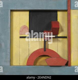 Merz 1925, 1. Relief im Blauen Quadrat 1925. Stockfoto