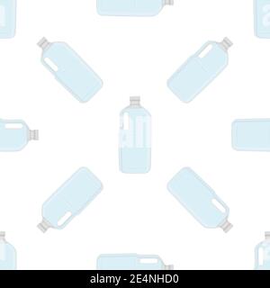 Illustration zum Thema Set identische Typen Plastikflaschen für Trinkwasser. Wassermuster bestehend aus Sammlung Küchenzubehör, Plastikflasche Stock Vektor