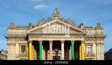 Börse Brüssel, Euronext Brüssel, Bourse de Bruxelles Gebäude in Brüssel, Belgien Stockfoto