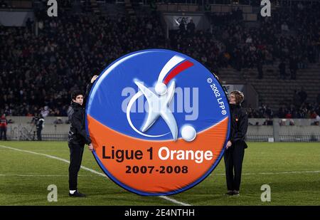 Logo der ersten Liga während der französischen Premier League Fußball, Girondins de Bordeaux gegen AJ Auxerre im Chaban Delmas Stadion in Bordeaux, Frankreich am 12. Januar 2008. Bordeaux gewann 4:1. Foto von Patrick Bernard/Cameleon/ABACAPRESS.COM Stockfoto