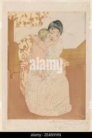 Mütterliche Liebkosung - Mary Cassatt ; MC (Monogramm). Stockfoto