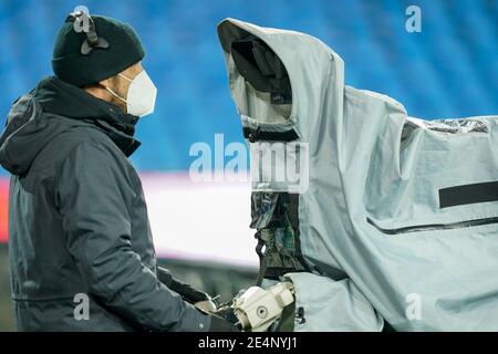 Basel, Schweiz. Januar 2021. 23.01.2021, Basel, St. Jakob-Park, Fußball Super League: FC Basel 1893 - FC Zürich, TV-Kamera Credit: SPP Sport Pressefoto. /Alamy Live Nachrichten Stockfoto