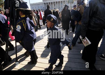 Kundgebung, organisiert von der National Association for the Advancement of Colored People (NAACP) anlässlich des Martin Luther King Jr. Day, in der Hauptstadt des Bundesstaates Columbia, SC, USA, am 21. Januar 2008. Foto von Olivier Douliery/ABACAPRESS.COM Stockfoto