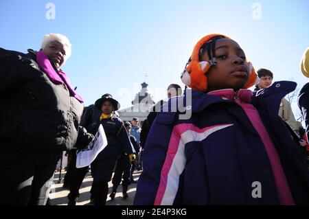 Kundgebung, organisiert von der National Association for the Advancement of Colored People (NAACP) anlässlich des Martin Luther King Jr. Day, in der Hauptstadt des Bundesstaates Columbia, SC, USA, am 21. Januar 2008. Foto von Olivier Douliery/ABACAPRESS.COM Stockfoto