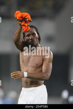 Der Kapitän der Elfenbeinküste Didier Drogba beim Fußballspiel African Cup of Nations, Elfenbeinküste gegen Nigeria in Sekondi, Ghana, am 21. Januar 2008. Elfenbeinküste besiegte Nigeria 1:0. Foto von Steeve McMay/Cameleon/ABACAPRESS.COM Stockfoto