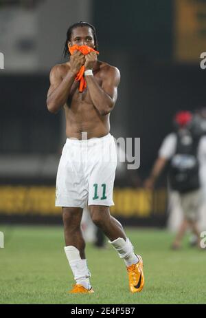 Der Kapitän der Elfenbeinküste Didier Drogba beim Fußballspiel African Cup of Nations, Elfenbeinküste gegen Nigeria in Sekondi, Ghana, am 21. Januar 2008. Elfenbeinküste besiegte Nigeria 1:0. Foto von Steeve McMay/Cameleon/ABACAPRESS.COM Stockfoto