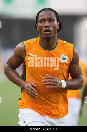 Der Kapitän der Elfenbeinküste Didier Drogba beim Fußballspiel African Cup of Nations, Elfenbeinküste gegen Nigeria in Sekondi, Ghana, am 21. Januar 2008. Elfenbeinküste besiegte Nigeria 1:0. Foto von Steeve McMay/Cameleon/ABACAPRESS.COM Stockfoto