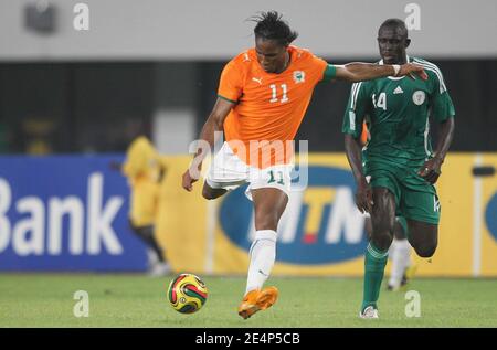 Der Kapitän der Elfenbeinküste Didier Drogba in Aktion beim Fußballspiel African Cup of Nations, Elfenbeinküste gegen Nigeria in Sekondi, Ghana am 21. Januar 2008. Elfenbeinküste besiegte Nigeria 1:0. Foto von Steeve McMay/Cameleon/ABACAPRESS.COM Stockfoto