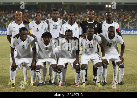 Ghanas Mannschaftsgruppe beim Fußballspiel African Cup of Nations, Ghana gegen Namibia in Accra, Ghana, am 24. Januar 2008. Ghana gewann das Spiel 1:0. Foto von Steeve McMay/Cameleon/ABACAPRESS.COM Stockfoto