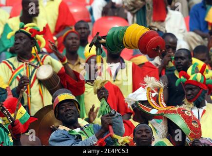 Malis Fans beim Fußballspiel African Cup of Nations, Elfenbeinküste gegen Mali in Accra, Ghana am 29. Januar 2008. Elfenbeinküste gewann das Spiel 3:0. Foto von Steeve McMay/Cameleon/ABACAPRESS.COM Stockfoto