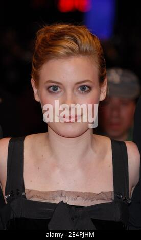 Das Cast-Mitglied Gillian Jacobs läuft am 9. Februar 2008 auf dem roten Teppich für die Vorführung "Gardens of the Night" bei den 58. Filmfestspielen in Berlin. Foto von Nicolas Khayat/ABACAPRESS.COM Stockfoto