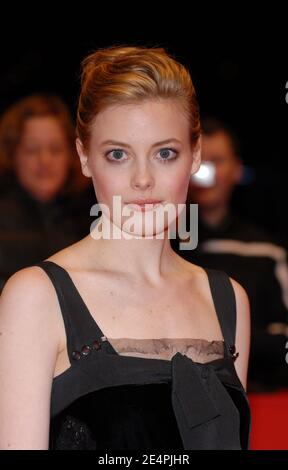 Das Cast-Mitglied Gillian Jacobs läuft am 9. Februar 2008 auf dem roten Teppich für die Vorführung "Gardens of the Night" bei den 58. Filmfestspielen in Berlin. Foto von Nicolas Khayat/ABACAPRESS.COM Stockfoto