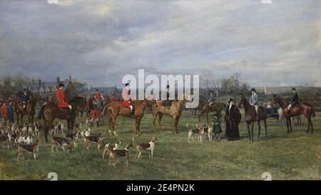 Treffen der Quorn Hounds am Kirby Gate 7. November 1910. Stockfoto