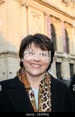 Die französische Sozialistin Martine Aubry, Bürgermeisterin von Lille, stellt sich am 15. Februar 2008 in Lille, Frankreich. Foto von Eric Pollet/ABACAPRESS.COM Stockfoto