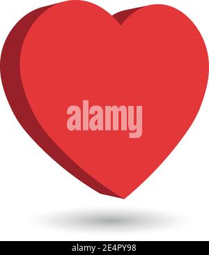 Rotes Herz. 3D-Vektorobjekt mit abfallender Schattierung. Stock Vektor