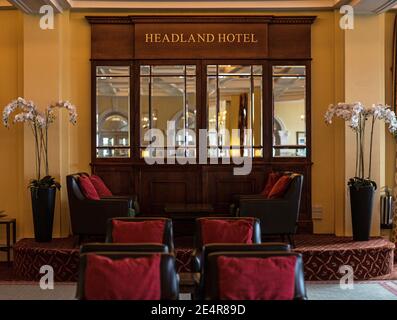 The Headland Hotel Newquay , Cornwall, England in Stockfoto