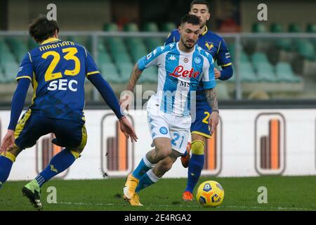 VERONA, ITALIEN - JANUAR 24: Matteo Politano von Neapel während der Serie EIN Spiel zwischen Hellas Verona FC und SSC Napoli im Stadio Marcantonio Bentegodi Stockfoto