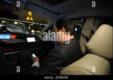 Francois Hollande, Vorsitzender der französischen Sozialistischen Partei, in Paris, Frankreich, am 16. März 2008. Foto von Elodie Gregoire/ABACAPRESS.COM Stockfoto