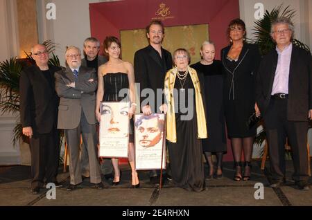 Die französischen Schauspieler Audrey Dana und Jocelyn Quivrin, Gewinner des Kinopreises 'Prix Romy Schneider-Patrick Dewaere 2008' im Hotel 'Royal Monceau' in Paris, Frankreich, am 17. März 2008 vor der offiziellen Preisverleihung. Foto von Benoit Pinguet/ABACAPRESS.COM Stockfoto