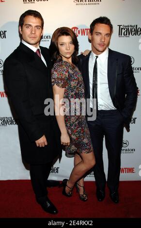 Die Besetzung (L-R) Henry Cavill, Natalie Dormer und Jonathan Rhys Meyers kommen zur Weltpremiere von "The Tudors" Staffel 2, die am 19. März 2008 im Sheraton Hotel and Towers in New York City, NY, USA, stattfand. Foto von Slaven Vlasic/ABACAPRESS.COM Stockfoto