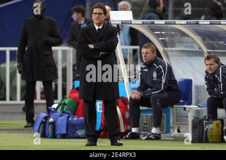 Englands Trainer Fabio Capello beim Freundschaftsspiel, Frankreich gegen England im stade de Frane in Saint-Denis bei Paris, Frankreich am 26. März 2008. Frankreich gewann 1:0. Foto von Morton-Taamalah/Cameleon/ABACAPRESS.COM Stockfoto