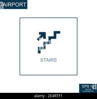 Abstrakte Ikone Treppe auf Flughafen Thema - Vektor-Illustration Stock Vektor