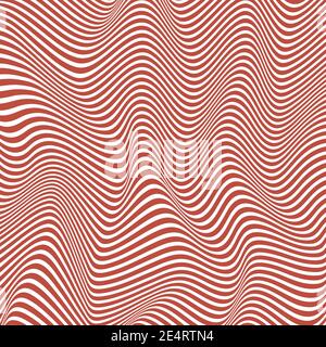 Abstraktes optisches Illusionsmuster aus welligen Linien. Vektorgrafik . Stock Vektor