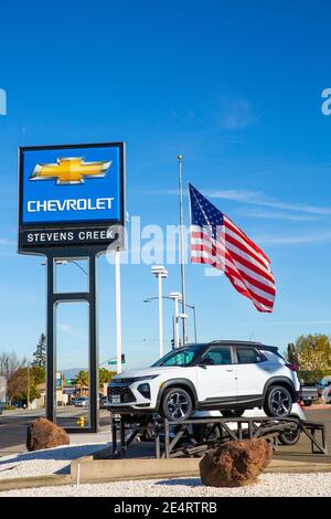 Santa Clara, CA, USA - 14. Januar 2021: Chevrolet Händler und Service. Amerikanische Automobilsparte der General Motors Company Stockfoto