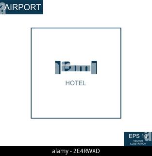 Abstraktes Hotel-Symbol zum Thema Flughafen - Vektor-Illustration Stock Vektor