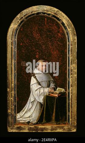 Meister von 1499 - Abt Robrecht de Clercq. Stockfoto