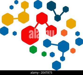 Gehirn Illustration Logo Design Vektor Vorlage Stock Vektor