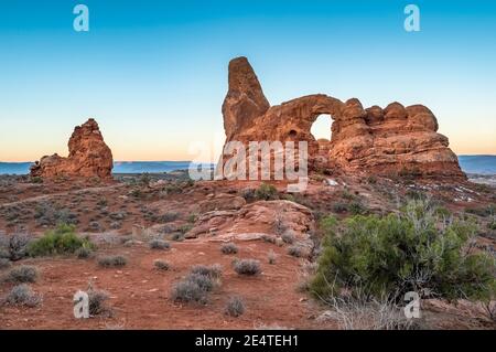 FENSTER ABSCHNITT BÖGEN NATIONAL PARK MOAB UTAH Stockfoto