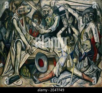 Max Beckmann, 1918-19, die Nacht, Öl auf Leinwand, 133 x 154 cm, Kunstsammlung Nordrhein-Westfalen, Düsseldorf. Stockfoto