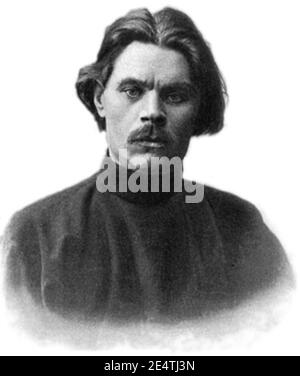 Maxim Gorky mit authographierten Porträt 1. Stockfoto