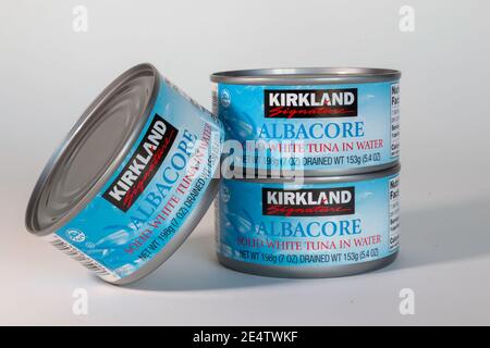 Kirkland Marke Albacore Tuna, USA Stockfoto