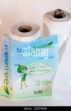 TreeFree Papierhandtücher sind umweltfreundlich, USA Stockfoto