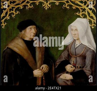 Meester van de Amsterdamse Dood van Maria - Portret van Dirck Borre van Amerongen und Maria van Snellenberg Stockfoto