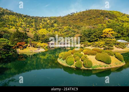 Ritsurin Park, traditioneller japanischer Garten in Takamatsu, Japan Stockfoto