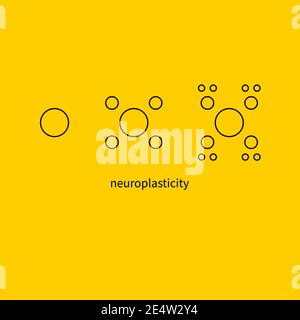 Neuroplastizität Konzept. Transformation, Veränderung neuronaler Verbindungen, Entwicklung und Bildung. Symbol für abstraktes Training. Vektorgrafik Stock Vektor