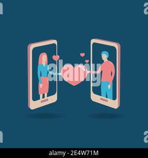 Dating auf Handy Stock Vektor